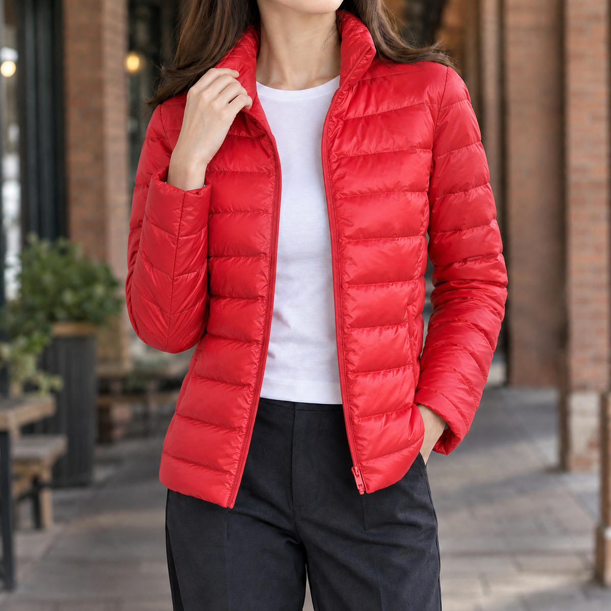 Sibylla | Puffer Jacket Quilted Winter Warm Cashmere Lightweight Stand Collar Zip Up Padded Slim