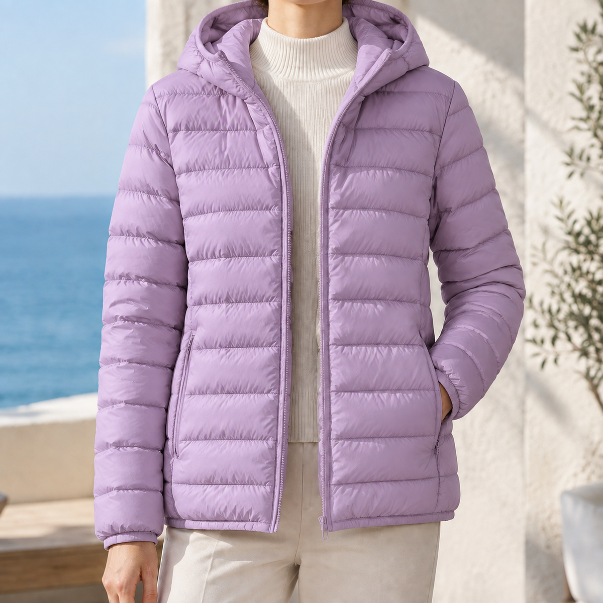 Olympia | Puffer Jacket Puffer Coat Quilted Winter Warm Hooded Down Lightweight Zip Up Padded