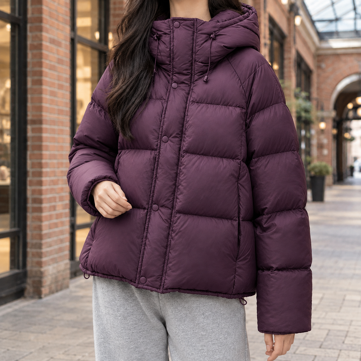Adelia | Puffer Jacket Puffer Coat Quilted Winter Warm Hooded Down Zip Up Padded Relaxed