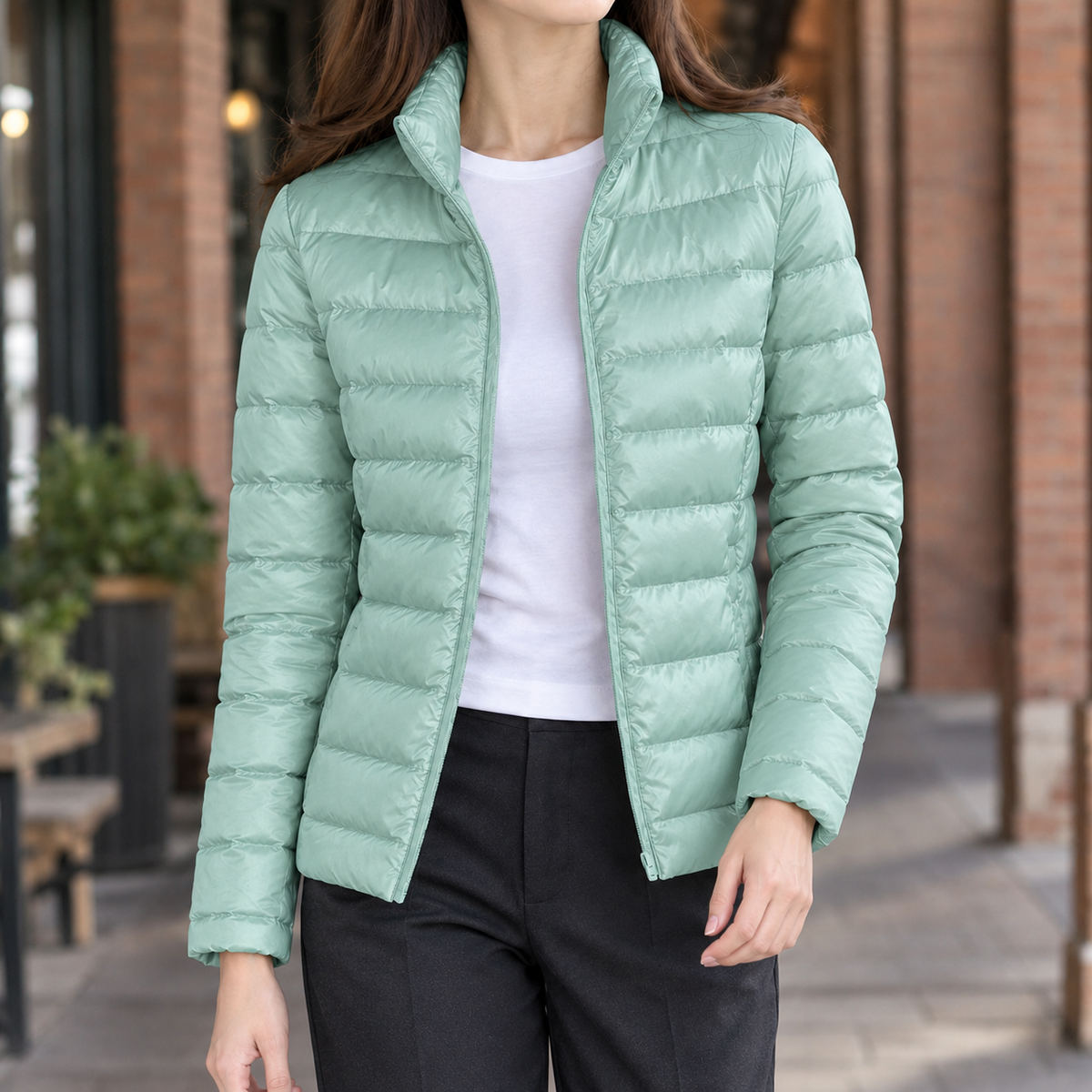 Sibylla | Puffer Jacket Quilted Winter Warm Cashmere Lightweight Stand Collar Zip Up Padded Slim