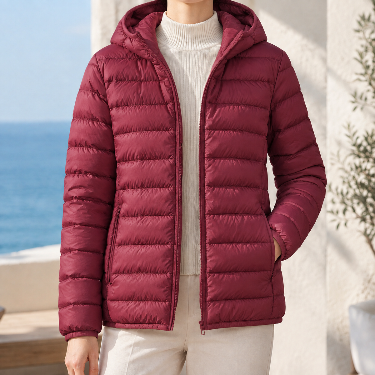 Olympia | Puffer Jacket Puffer Coat Quilted Winter Warm Hooded Down Lightweight Zip Up Padded