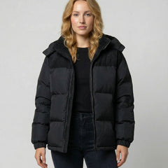 Black Chloe Cosy Puffer Jacket for Women by Christine Brewer, insulated and warm, designed for winter comfort.