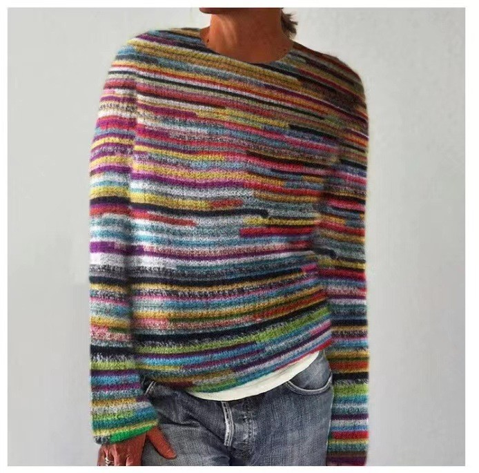 Anouska | Fair Isle Oversized Crew Neck Sweater for Women