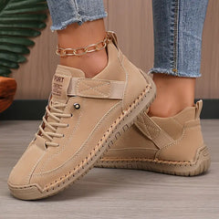 Khaki Christine Brewer Meya orthopedic walking sneakers with supportive design and comfortable fit for active footwear.