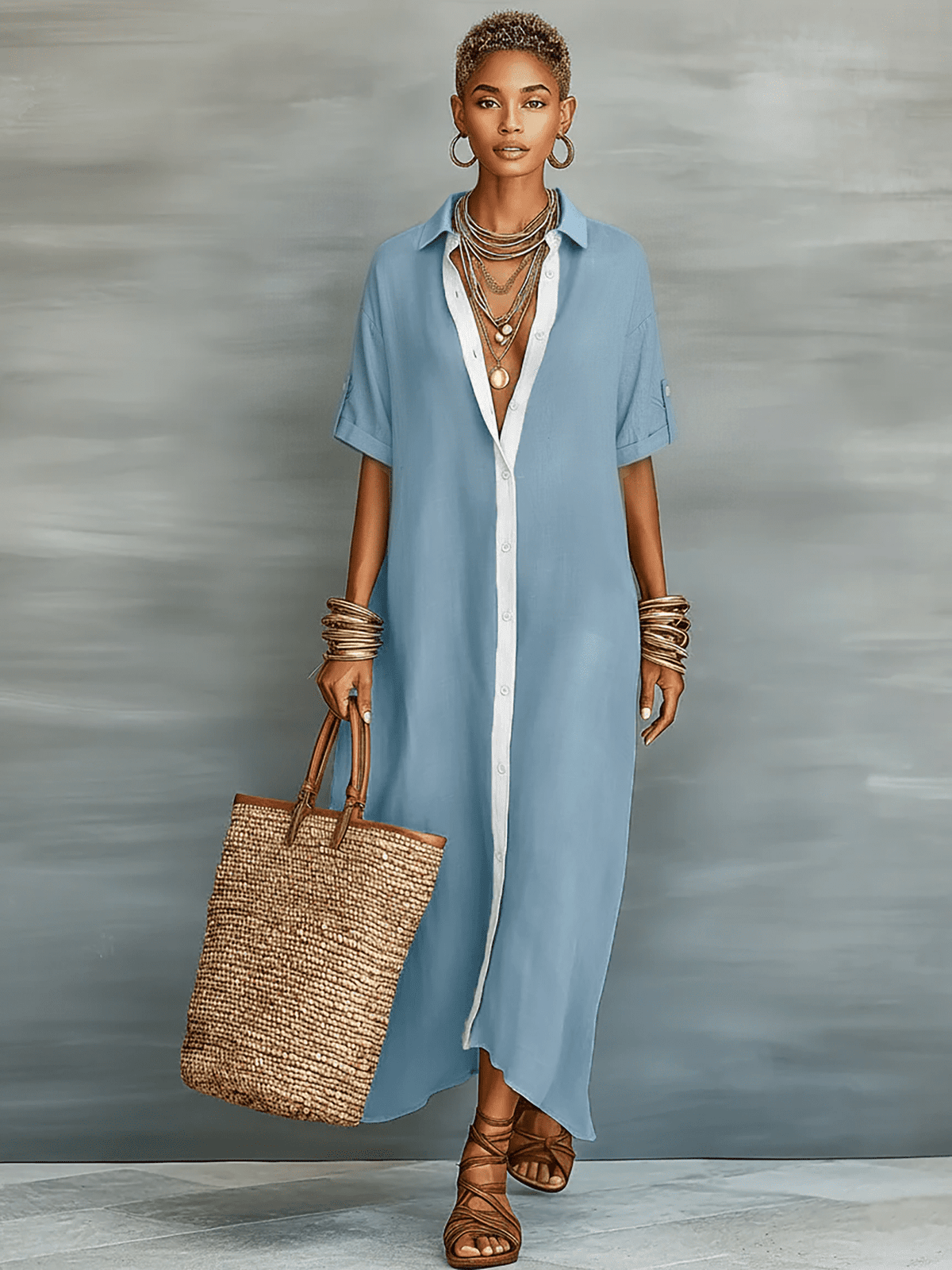 Linen maxi dress for women by Christine Brewer, featuring a flowing design, sleeveless style, and ankle-length silhouette.