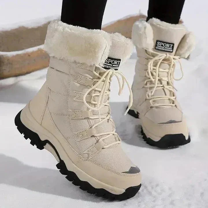 Blythe | Winter Boots, Leather, Women, Waterproof, Lace Up, Faux Fur, Fur Trim, Warm, Snow