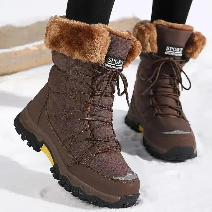 Blythe | Winter Boots, Leather, Women, Waterproof, Lace Up, Faux Fur, Fur Trim, Warm, Snow