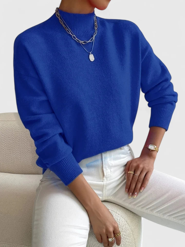 Women’s turtleneck sweater by Christine Brewer featuring a cozy, elegant design in soft, comfortable fabric.