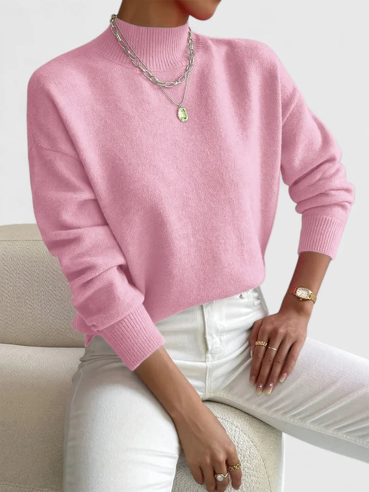 Christine Brewer Freya cozy turtleneck sweater in soft fabric, featuring a versatile, stylish design perfect for casual or dressy wear.