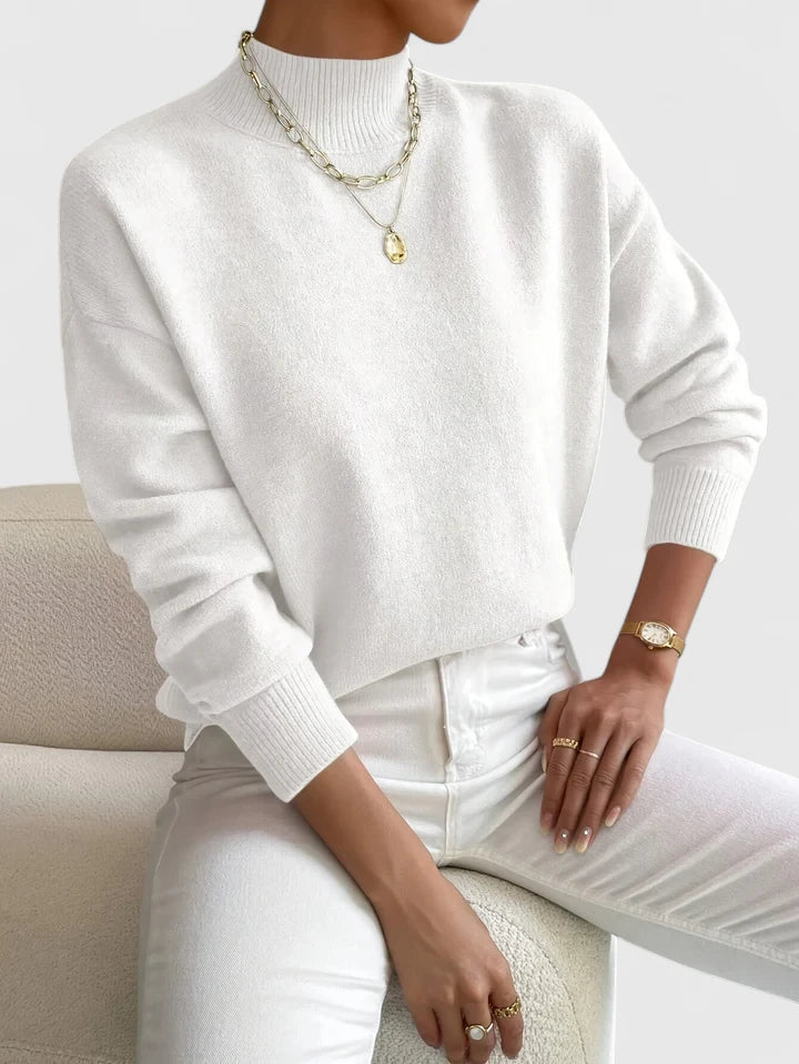 Christine Brewer Freya cozy turtleneck sweater in soft fabric, featuring a relaxed fit and classic design, perfect for casual wear.