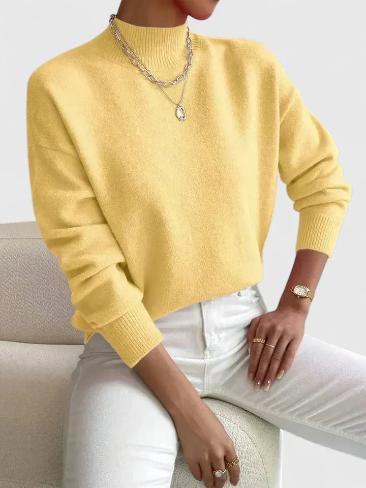 Christine Brewer Freya cozy turtleneck sweater in soft knit, shown in a relaxed fit perfect for casual wear.