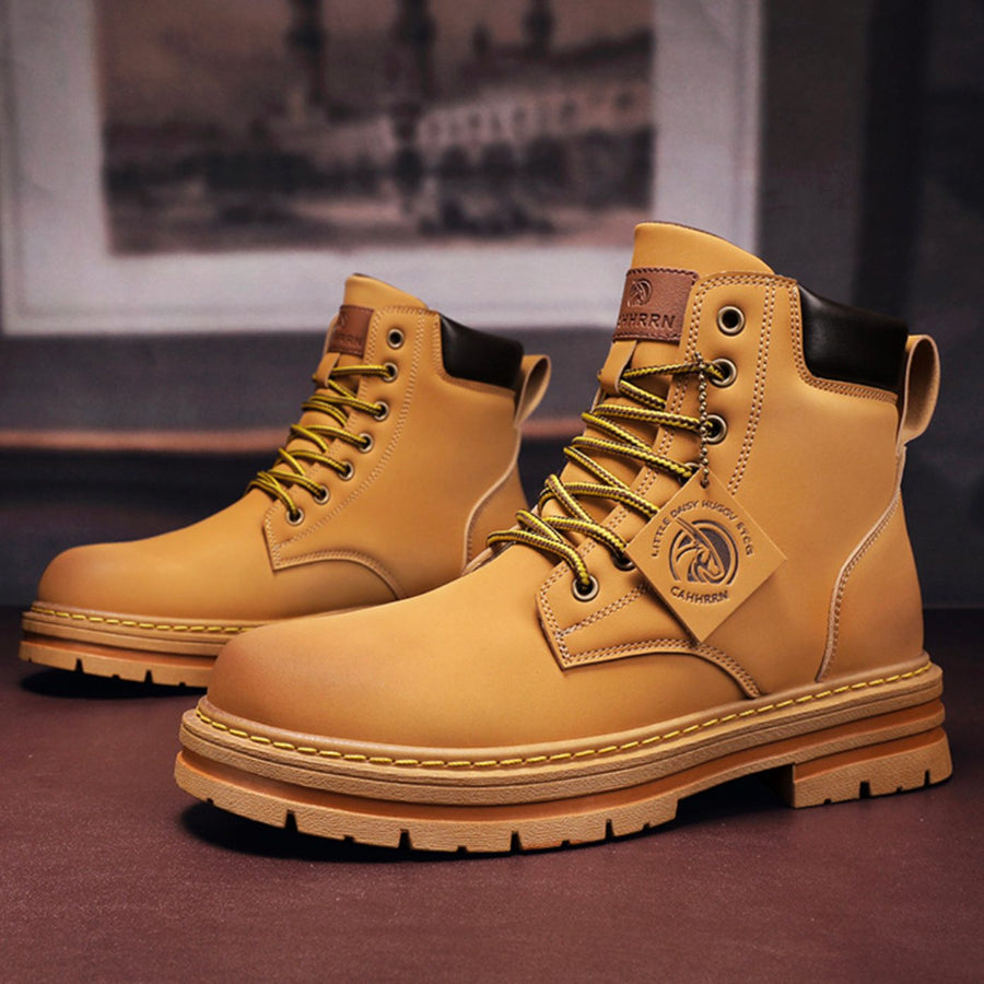 Ethan | Ankle Boots, Men, Work Boots, Lace Up, Lugged Sole, Combat Boots, Leather, Rugged,