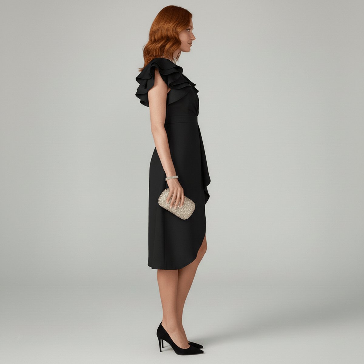 Blanche | Ruffle Wrap Midi Dress for Women