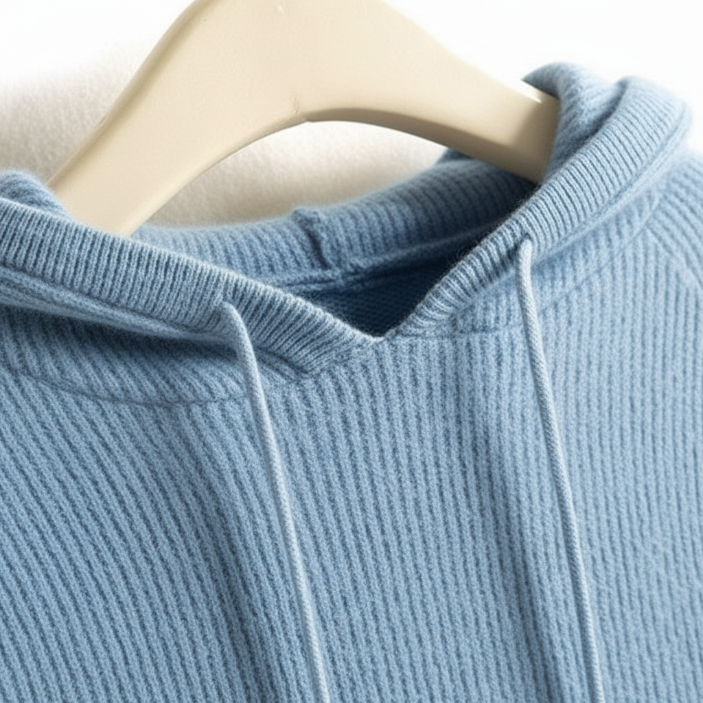 Celeste | Cashmere Hoodie Sweater Knit Winter Warm Ribbed Mink Blend Pullover Soft Fall