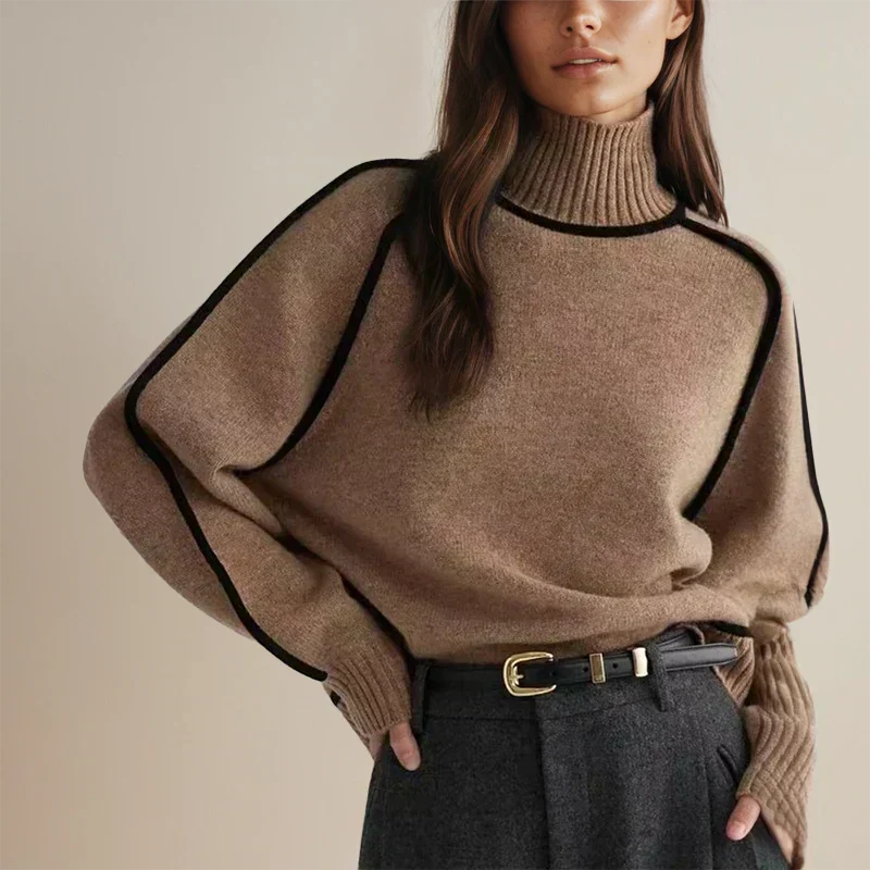 Christine Brewer Madeline women's turtleneck sweater in soft knit fabric, featuring a cozy fit and classic design.
