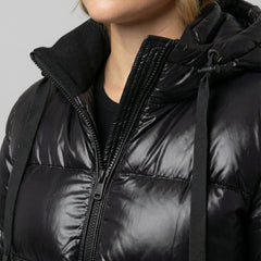 Women's quilted puffer jacket by Christine Brewer, Abigail style, featuring a warm, padded design with a high collar and stylish quilting.