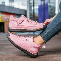 Pink Christine Brewer Meya orthopedic sneakers walking shoes with supportive design and cushioned soles.