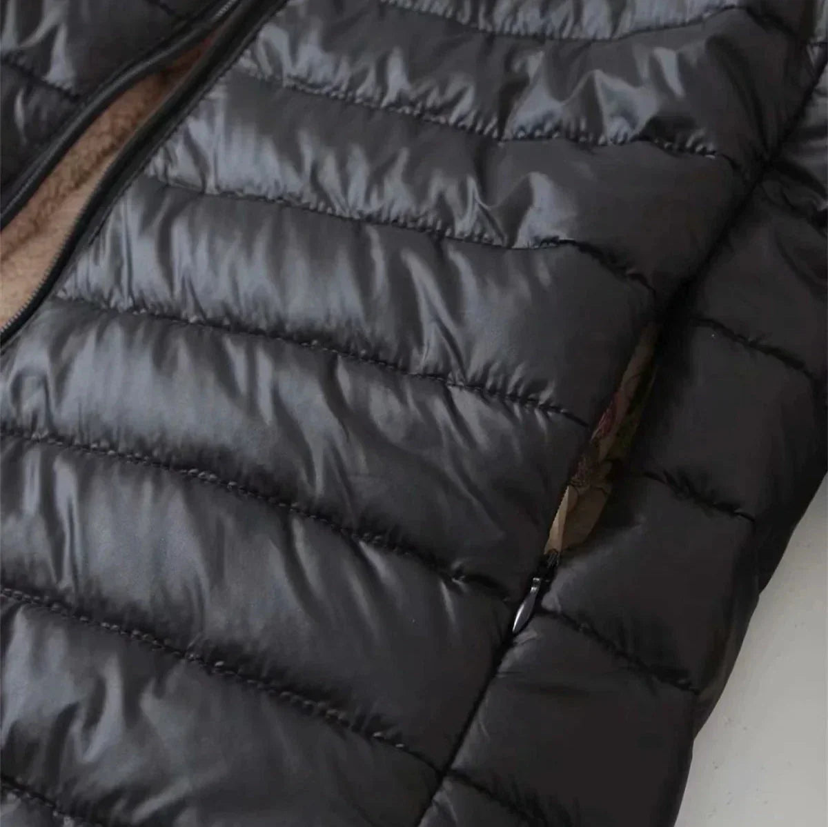 Juno | Puffer Jacket Puffer Coat Quilted Winter Warm Hooded Sherpa Lined Zip Up Padded