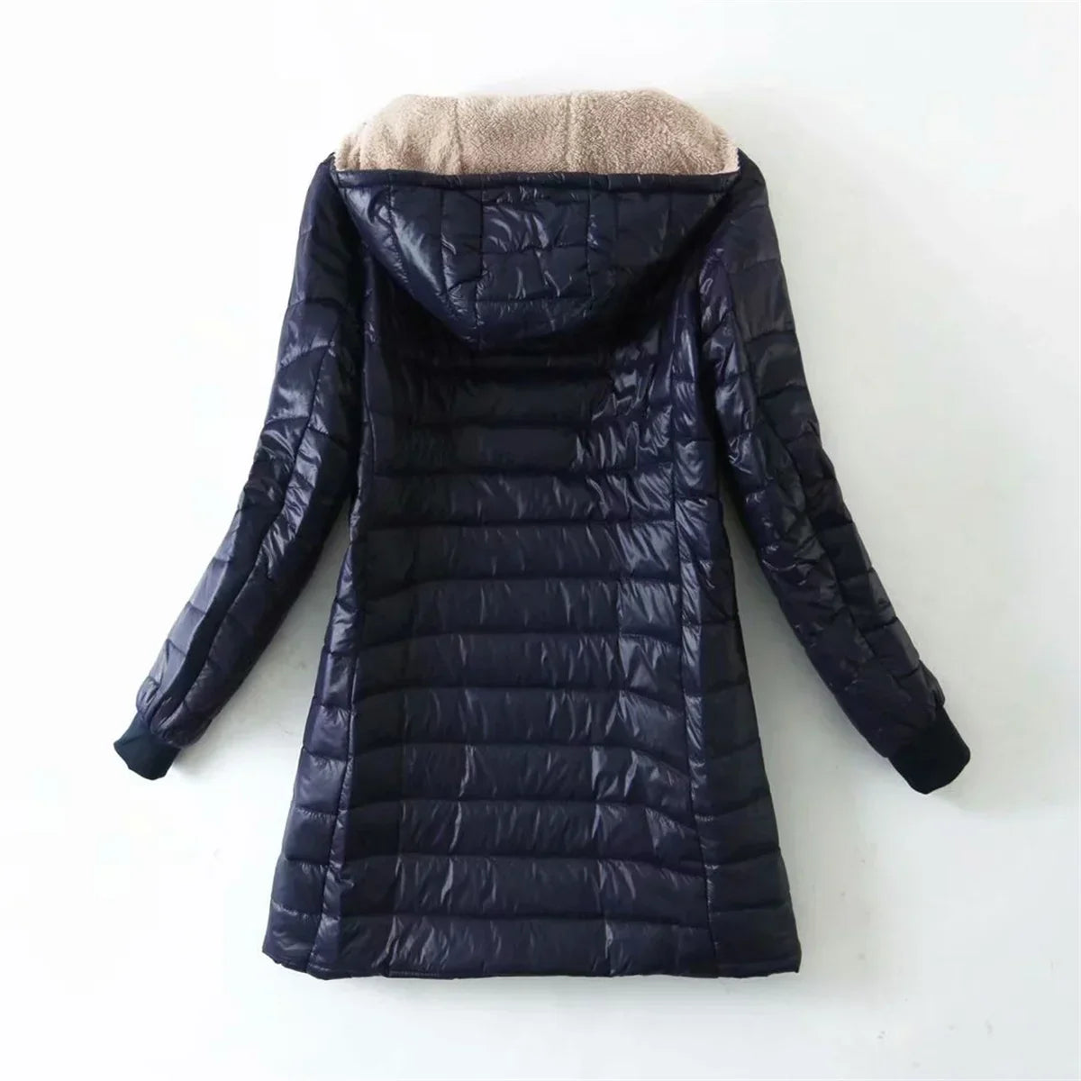 Juno | Puffer Jacket Puffer Coat Quilted Winter Warm Hooded Sherpa Lined Zip Up Padded