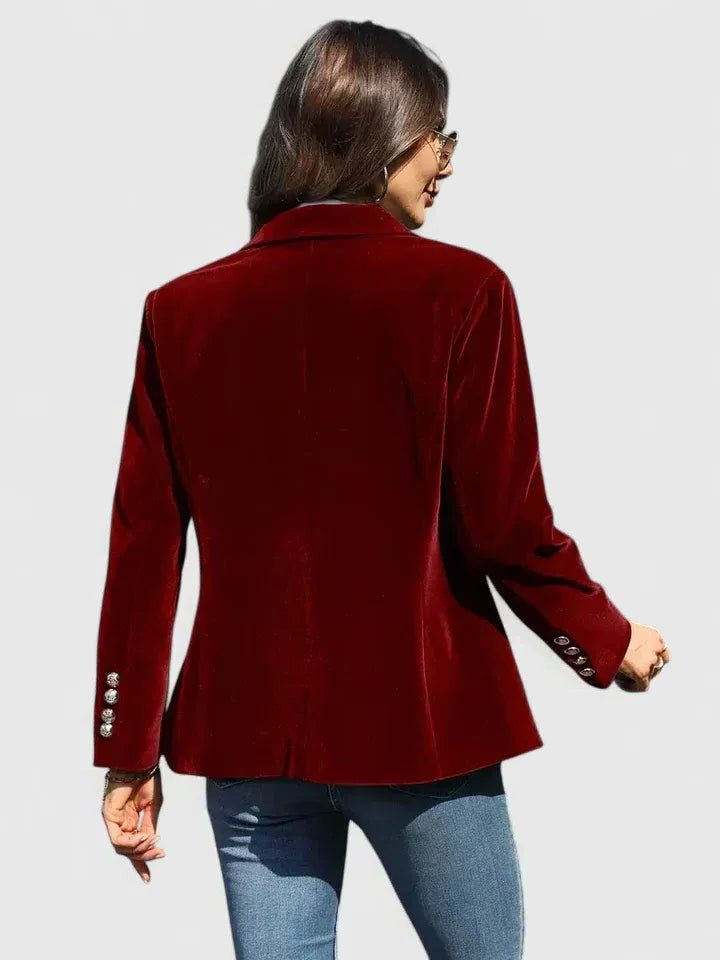 Tova | Velvet Button-Front Blazer for Women