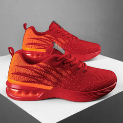 Christine Brewer women's running shoes with breathable knit upper and air cushion sole, designed for comfortable running.