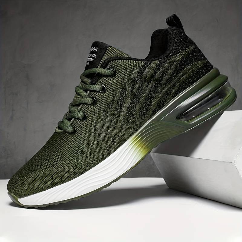 Christine Brewer women's running shoes with breathable knit upper and air cushion sole, designed for comfort and performance.