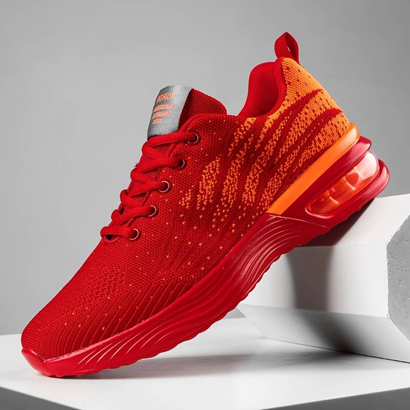 Women’s breathable knit running shoes with air cushion from Christine Brewer, featuring lightweight design and supportive sole.