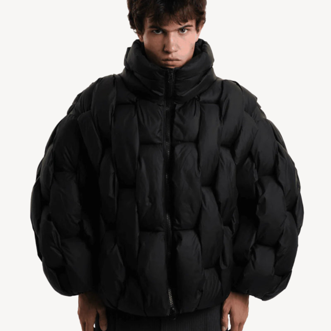 Sage plush puffer jacket for women from Christine Brewer's Amelia collection, featuring a cozy, quilted design.