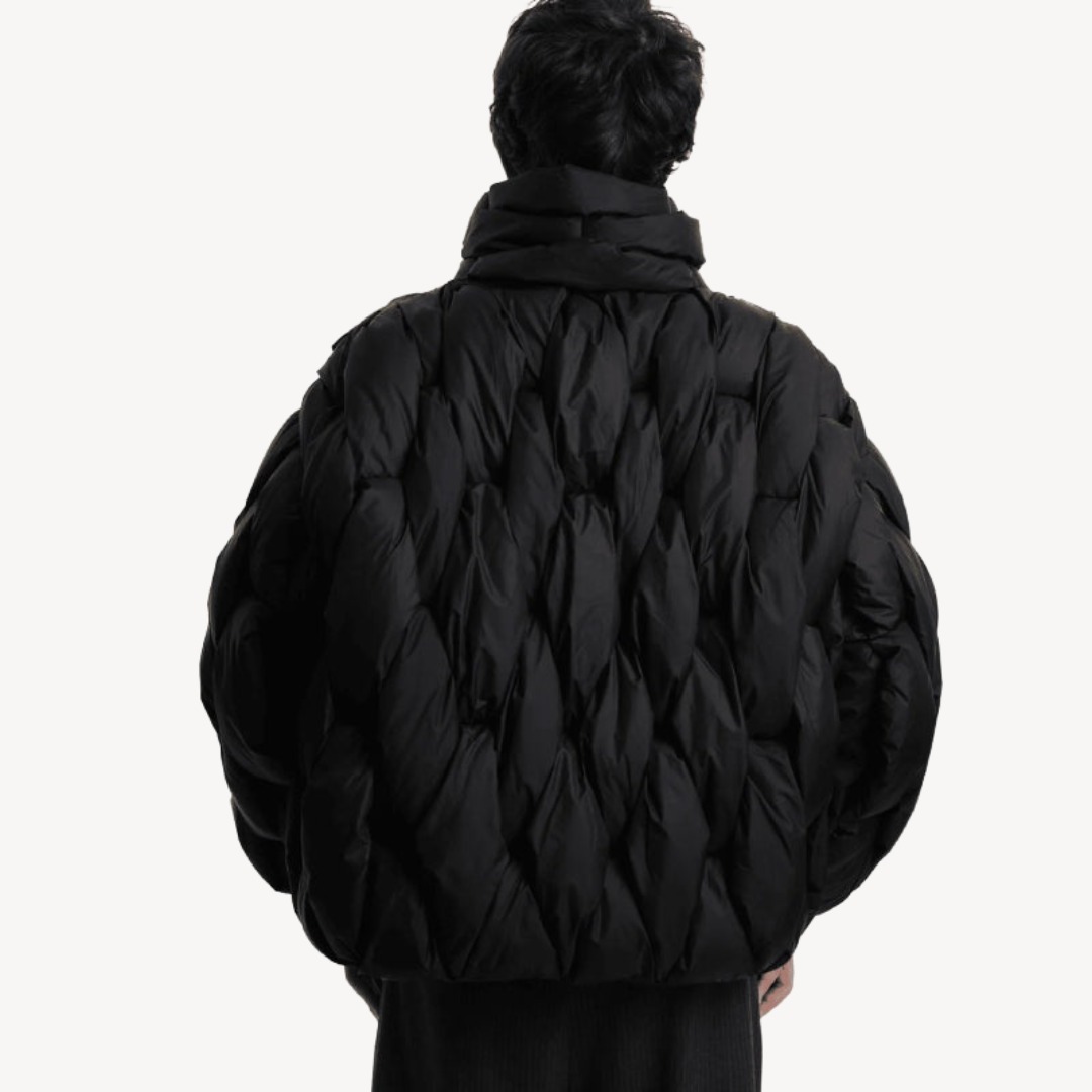 Sage plush puffer jacket for women by Christine Brewer, featuring a cozy, quilted design and a fashionable puffer style.