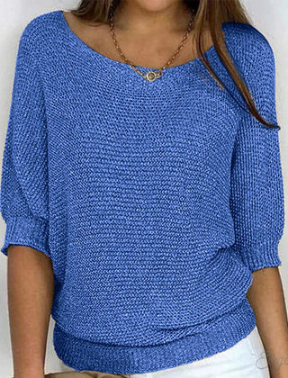 Light beige knit sweater for women by Christine Brewer, featuring a cozy, elegant design with a textured pattern.