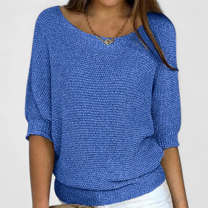 Light beige Christine Brewer Grace women's chic sweater with elegant, versatile knit, perfect for stylish summer wear.