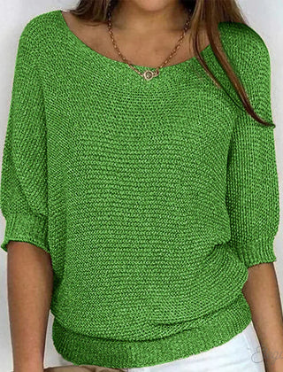 Elegant knit sweater for women by Christine Brewer featuring a light summer breeze design, perfect for casual and stylish wear.