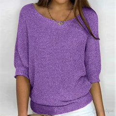 Christine Brewer Bianca women's knit sweater, lightweight summer breezy design, soft fabric, and stylish fit.