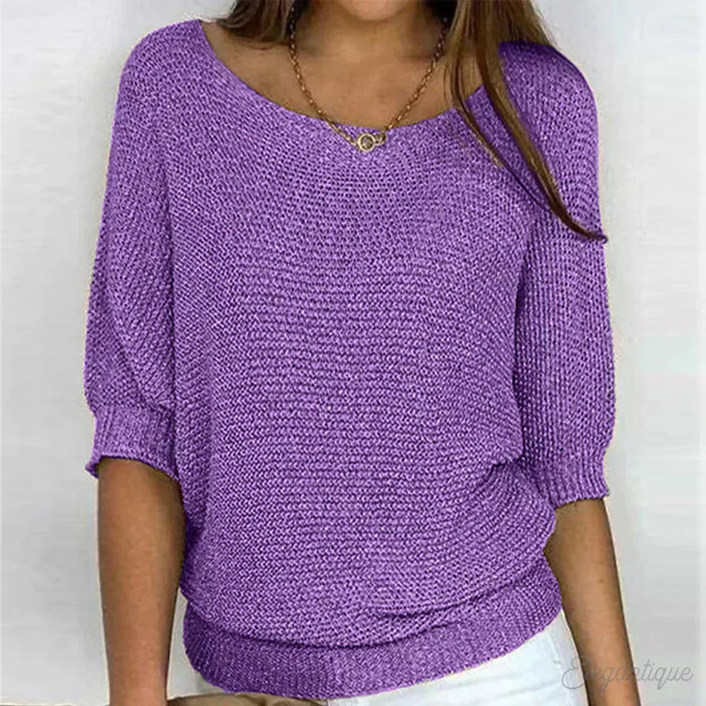 Christine Brewer Bianca women's knit sweater, lightweight summer breezy design, soft fabric, and stylish fit.