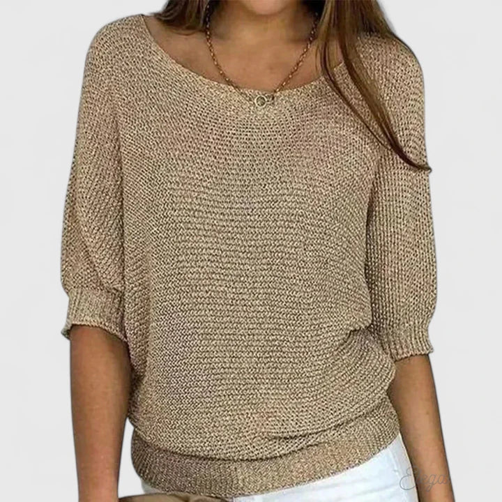 Elegant women's chic sweater from Christine Brewer featuring a versatile summer breeze design in a stylish, lightweight knit.