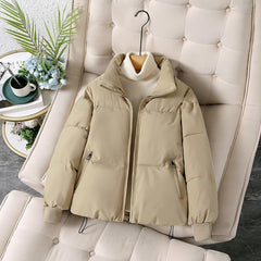 Christine Brewer Ava quilted puffer jacket for women in khaki, featuring a stylish quilted design and cozy insulation.