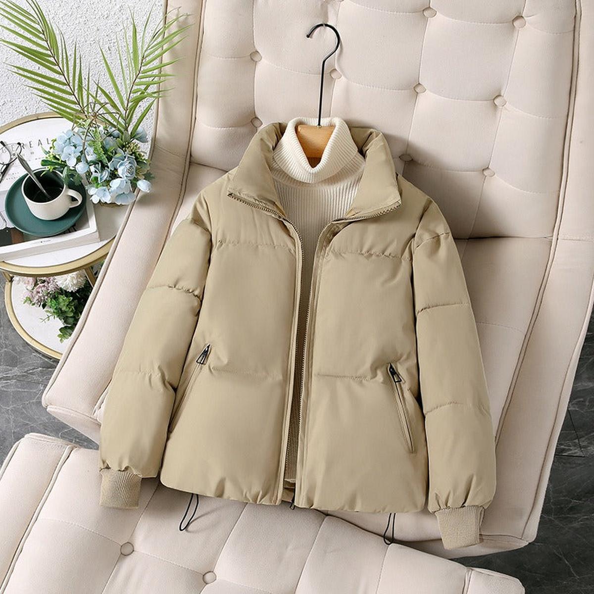 Christine Brewer Ava quilted puffer jacket for women in khaki, featuring a stylish quilted design and cozy insulation.