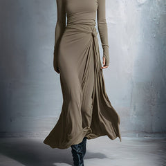Flowy summer maxi dress for women by Christine Brewer, featuring a wrap style and lightweight, breezy fabric.