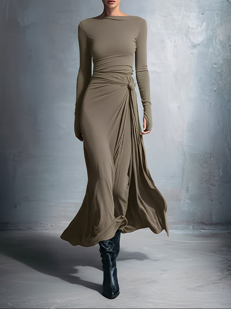 Flowy summer maxi dress for women by Christine Brewer, featuring a wrap style and lightweight, breezy fabric.