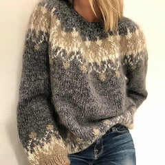 Grey Nora cozy ribbed mohair sweater by Christine Brewer, featuring a soft, textured knit and versatile design for casual wear.