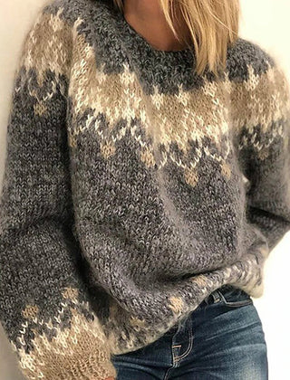 Grey Nora cozy ribbed mohair sweater by Christine Brewer, featuring a soft, textured knit and versatile design for casual wear.