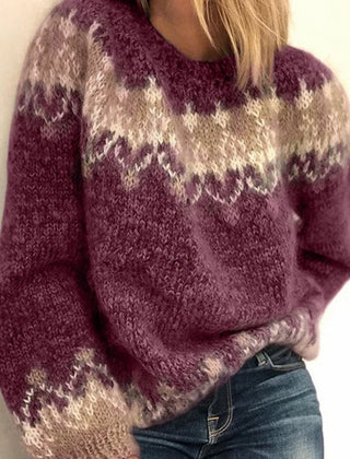 Wine red Nora ribbed mohair sweater by Christine Brewer, showcasing its cozy, versatile knit design and textured ribbed fabric.