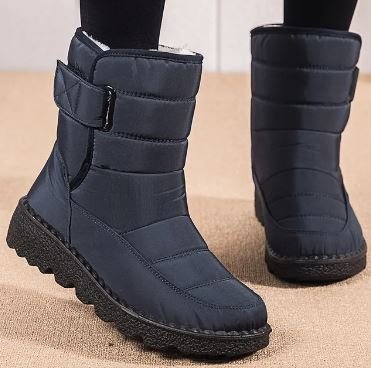 Nora1 | Waterproof Boots, Ankle Boots, Women, Quilted, Buckle Strap, Warm, Lug Sole, Winter, Snow