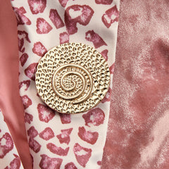 Pink contrast leopard print velvet blazer with lapel from Christine Brewer, stylish jackets and blazers for women.