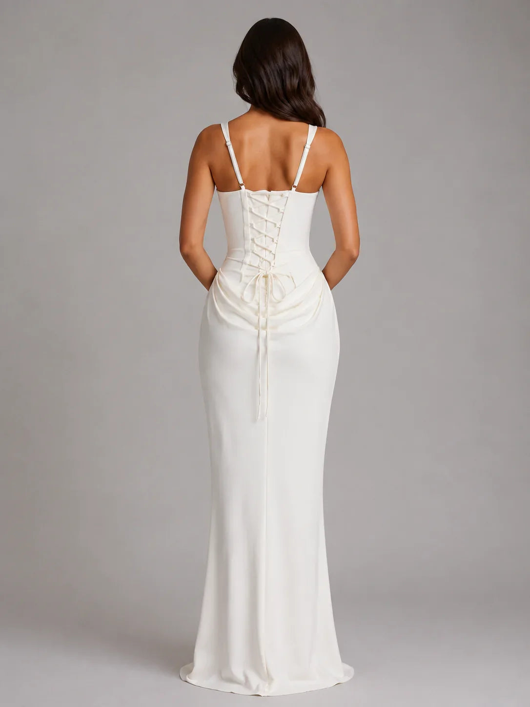 Fiora | Wedding Guest Dress Maxi Dress Women Corset Square Neck Spaghetti Strap Draped Formal