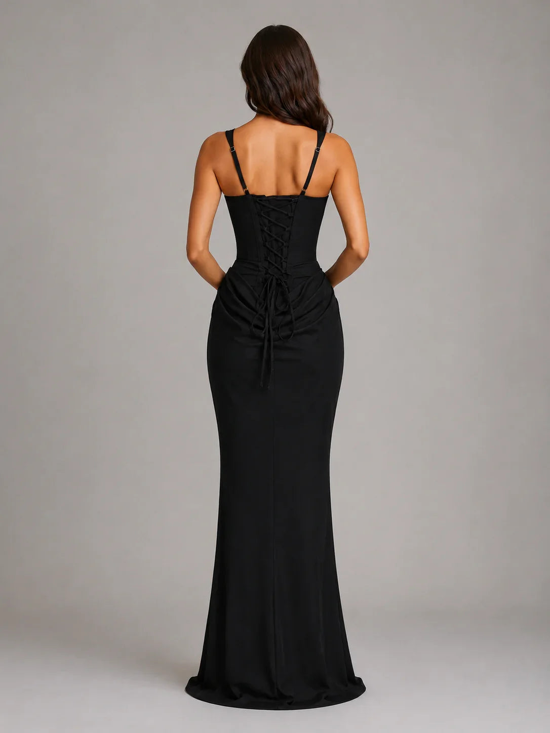 Fiora | Wedding Guest Dress Maxi Dress Women Corset Square Neck Spaghetti Strap Draped Formal