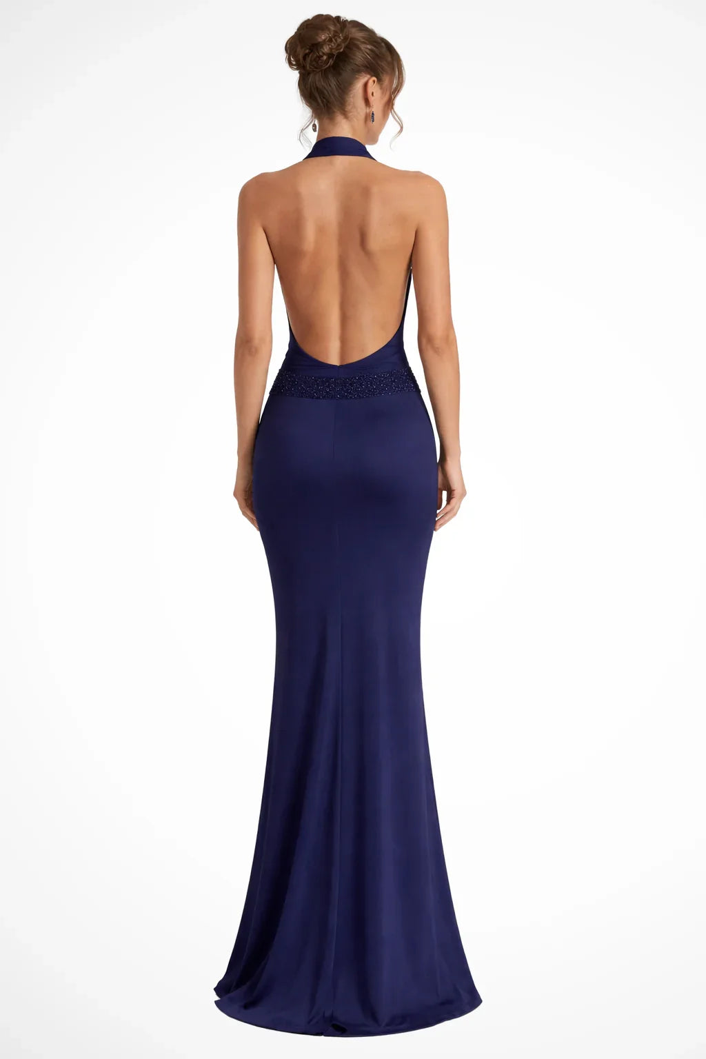 Bianca | Wedding Guest Dress Maxi Dress Women Satin Halter Neck Open Back Cowl Neck