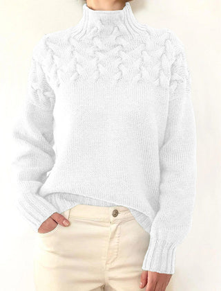 Women’s Tessa turtleneck sweater by Christine Brewer, cozy knitwear in a soft fit, shown in a neutral color.