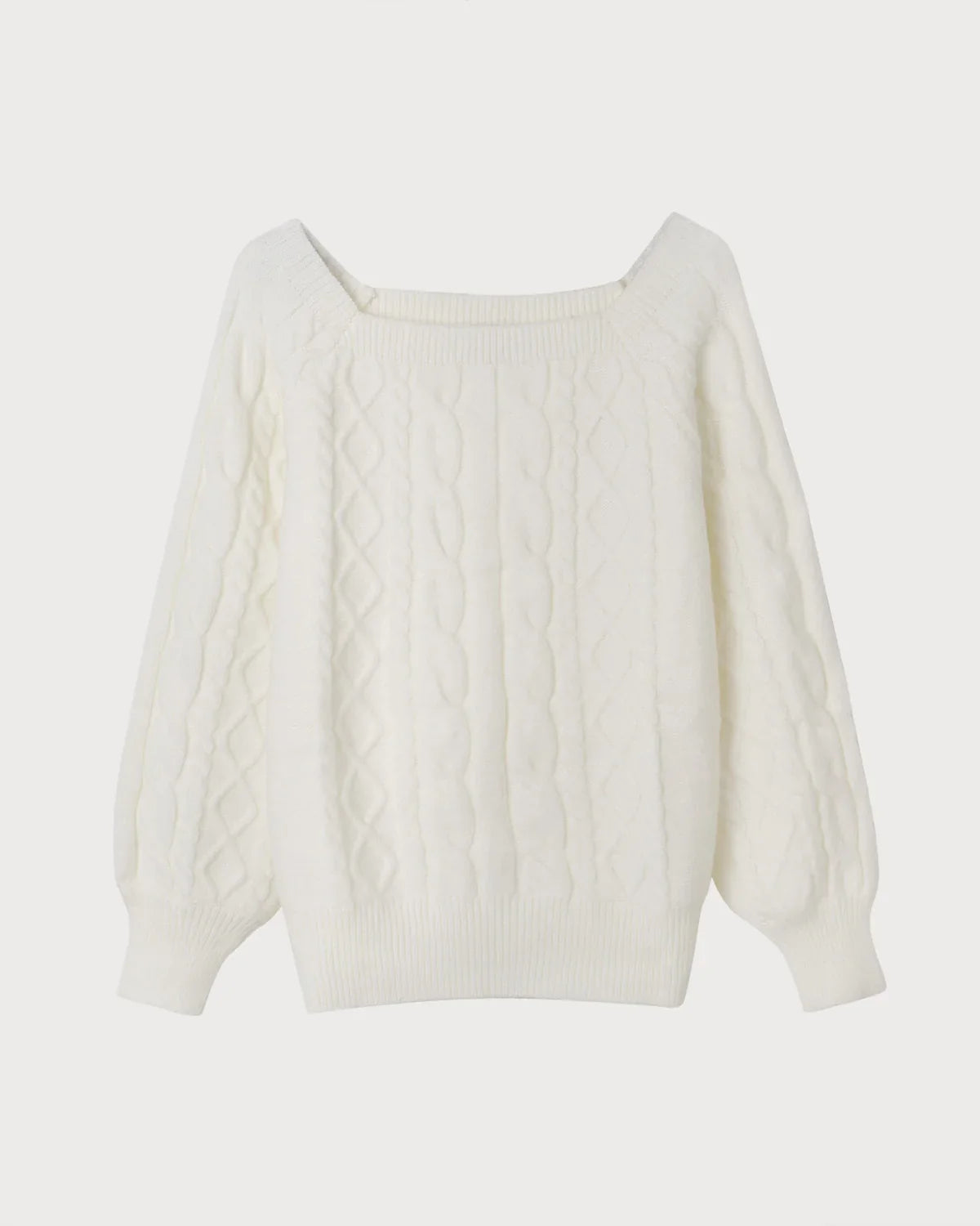 Cora | Cable Knit Sweater Crew Neck Pullover Balloon Sleeve Women Winter Warm Long Sleeve