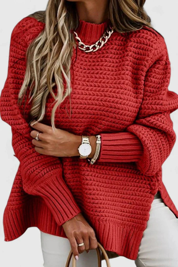 Clara | Knit Cardigan Sweater Crew Neck Loose Fit Oversized Women Winter Warm Long Sleeve